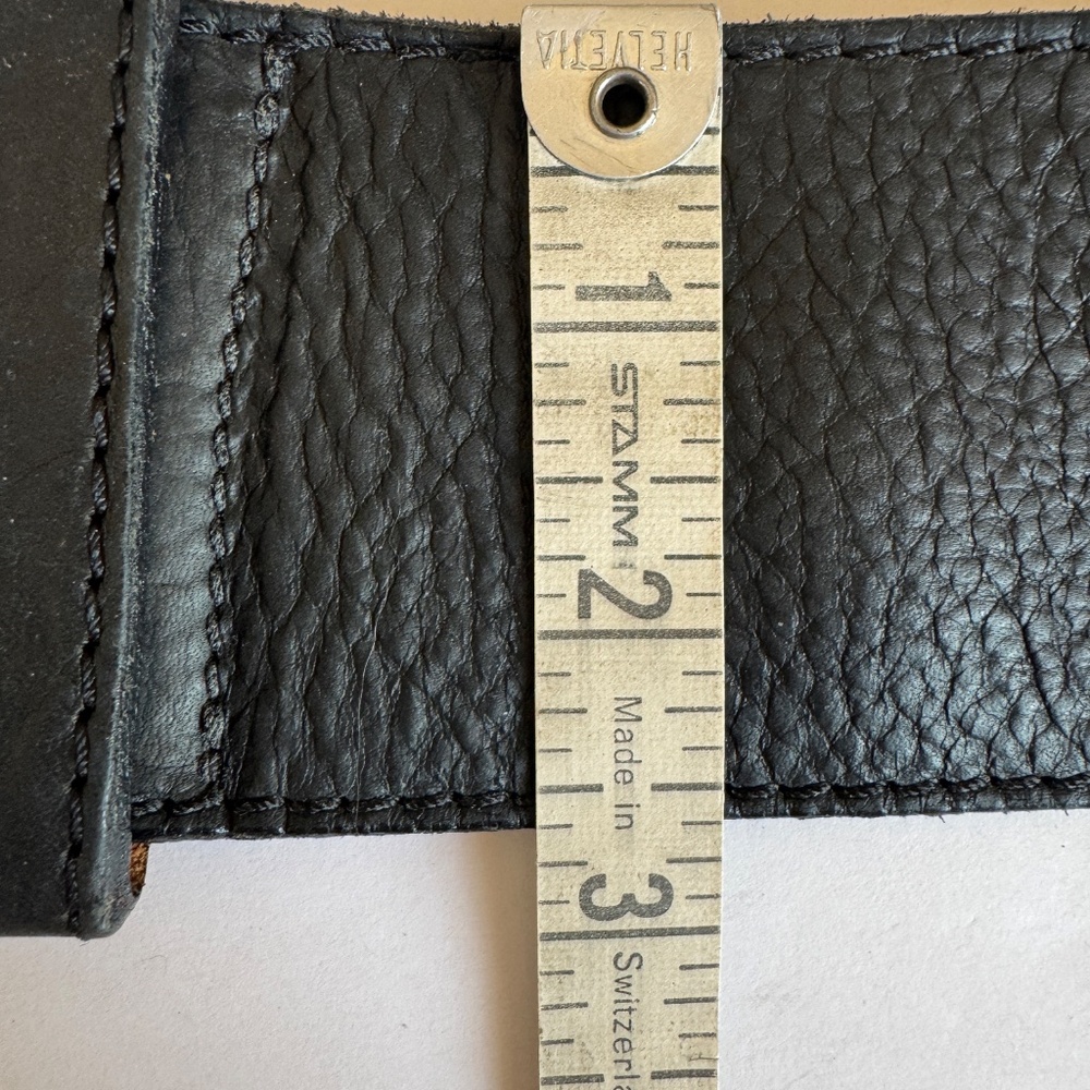 Vtg Y2K DKNY Donna Karan black 275"wide pebbled leather brass buckle womens belt - Picture 14 of 16